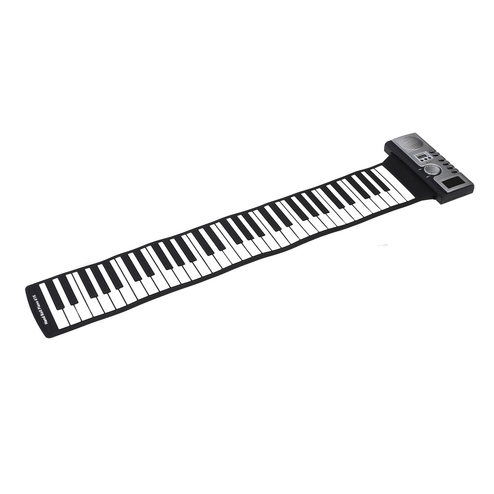 Asixxsix Klawiatura Roll Up Piano, 61 Klawiszy Przenośne Silikonowe Pianino Elektroniczne, Pianino Ręczne z Wbudowanym Głośnikiem i Wyjściem MIDI, dla Dzieci, Dorosłych, Podróże na Zewnątrz