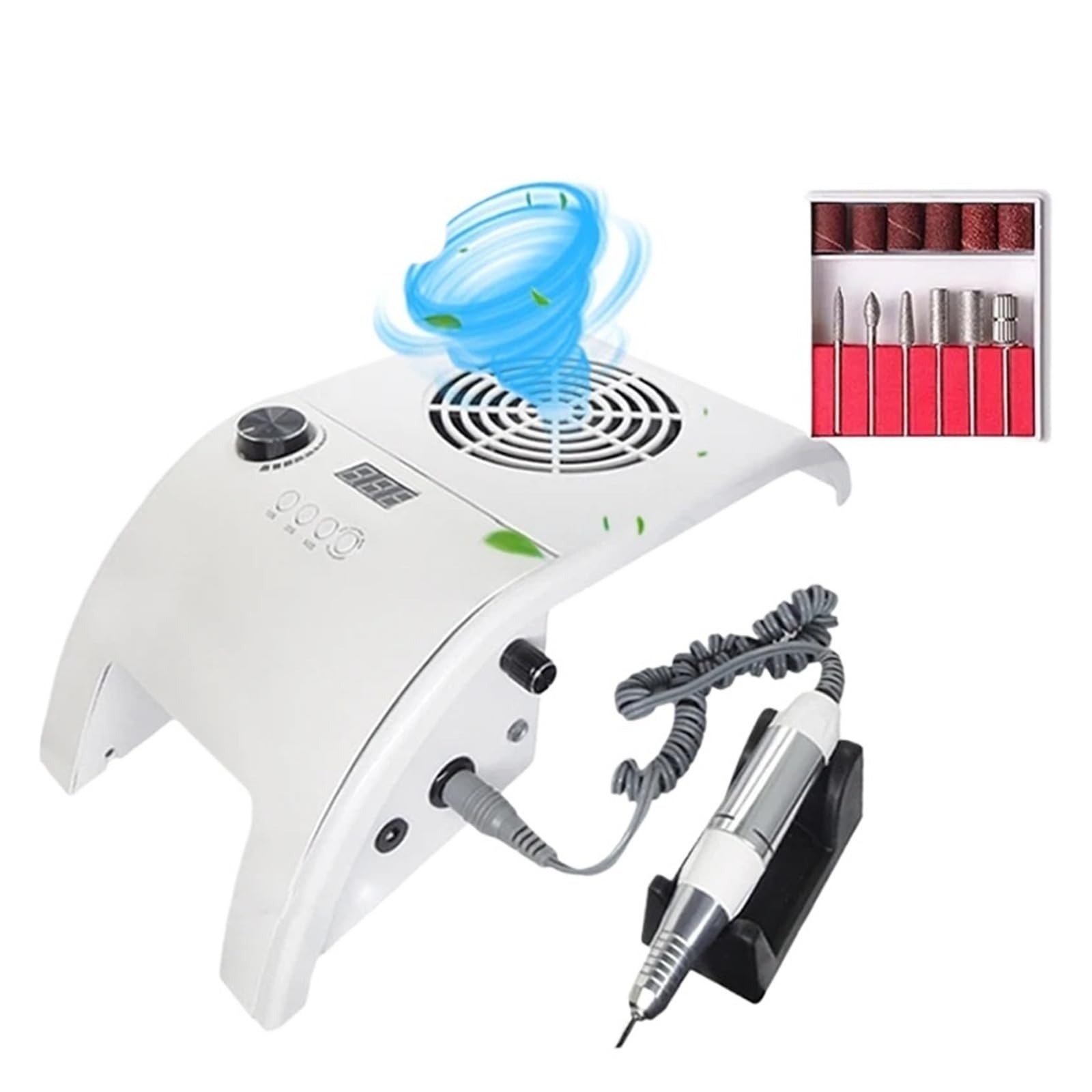 Frezarka do paznokci, Profesjonalna maszyna do manicure, mocny odkurzacz, lampa UV LED 80 W, szybkie suszenie paznokci do użytku domowego