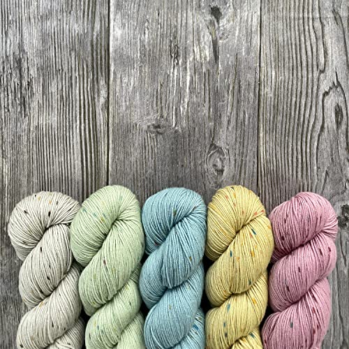 Shike Light Ink 100% Merino Wool Dyed Yarn,Luxury Soft 100G Pure Merino Yarn For Hand Knitting&Crocheting 3.5Oz/100G 382Yds/350M (1 Skein, Qm01-Chestnut Cream White) #TOP6