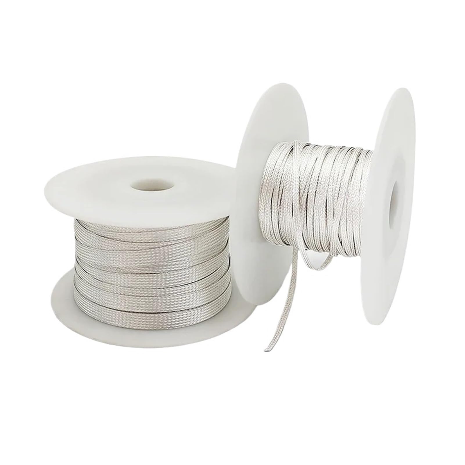 Cable trenzado de cobre plano ID 2 mm/4 mm/6 mm/8/10/12/16/20/25 mm apantallamiento antiinterferencias chapado en cobre plateado cable de señal trenzado telescópico (10 mm)