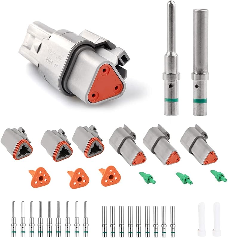 Conector DT JRready ST6113 de 3 pinos com terminais sólidos 14–16 AWG – 3 conjuntos