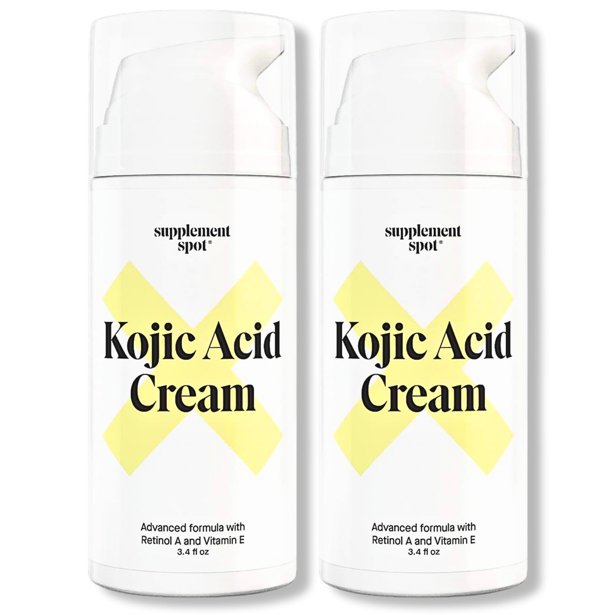Kojic Acid Face Cream for Dark Spots, Retinol A & Vitamin E Dark Spot Treatment for Women - Anti-Aging & Even Skin Tone – Natural Kojic Acid Cream for Women, 3.4 Oz - 2 Pack