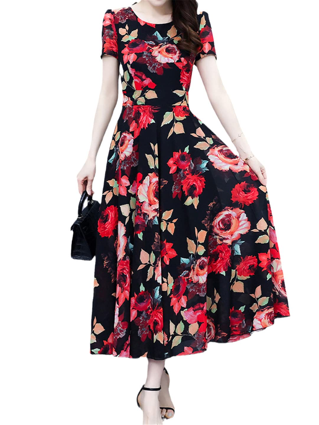 Eleganti abiti lunghi da sera alla moda vestiti estivi per le donne casual maxi abito da notte floreale abito da ballo