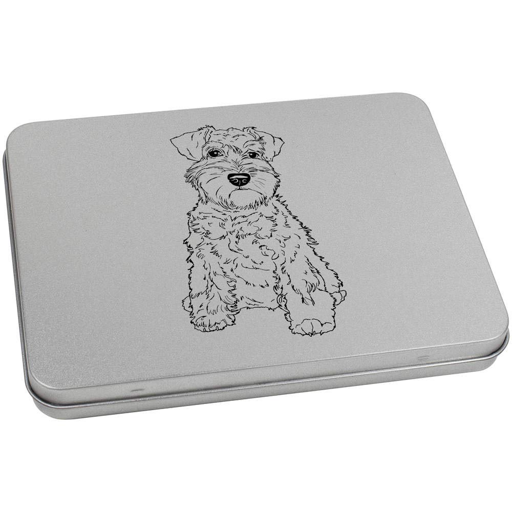 Azeeda 170mm 'Schnauzer Puppy' Metal Hinged Tin/Storage Box (TT00140055)