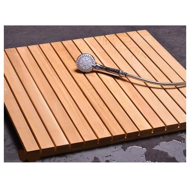 Badematte Aus Teakholz, rutschfeste Duschmatte Aus Holz Für Dusche, Badezimmer, Spa Und Außenbereich 26x40in(66x102cm)