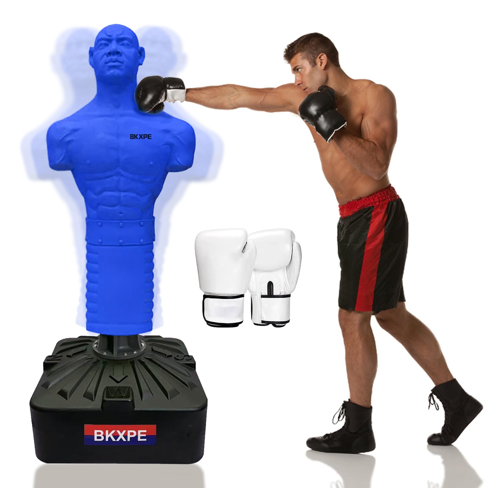 Bob Punching Dummy, Durable Silicone Punching Bag with Large Stable Base for Adults & Kids, Freestanding Training Target for Boxing, Taekwondo, MMA, Home Gym