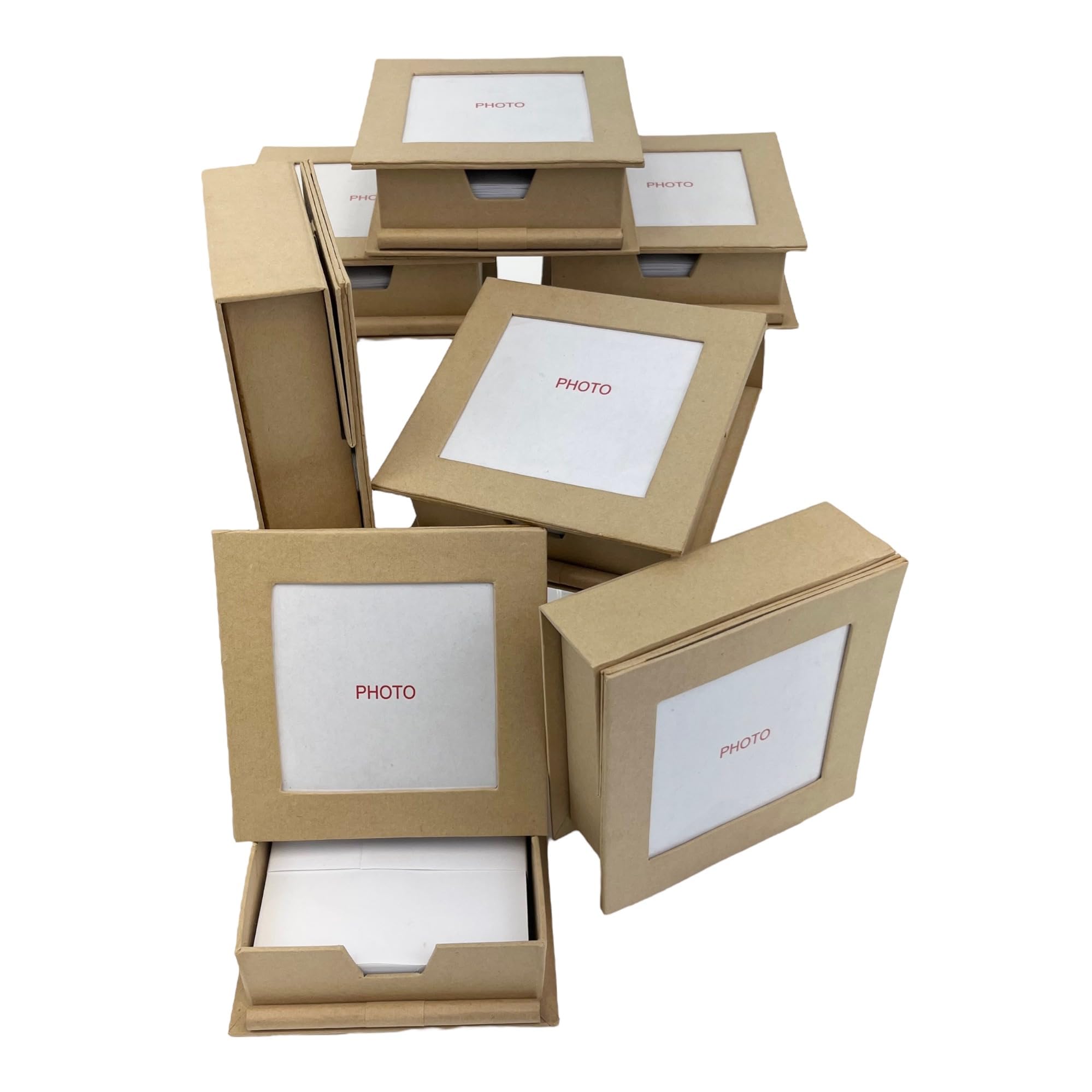 Expo International Value Pack of 36 Square Photo Memo Pad Craft Box, Natural
