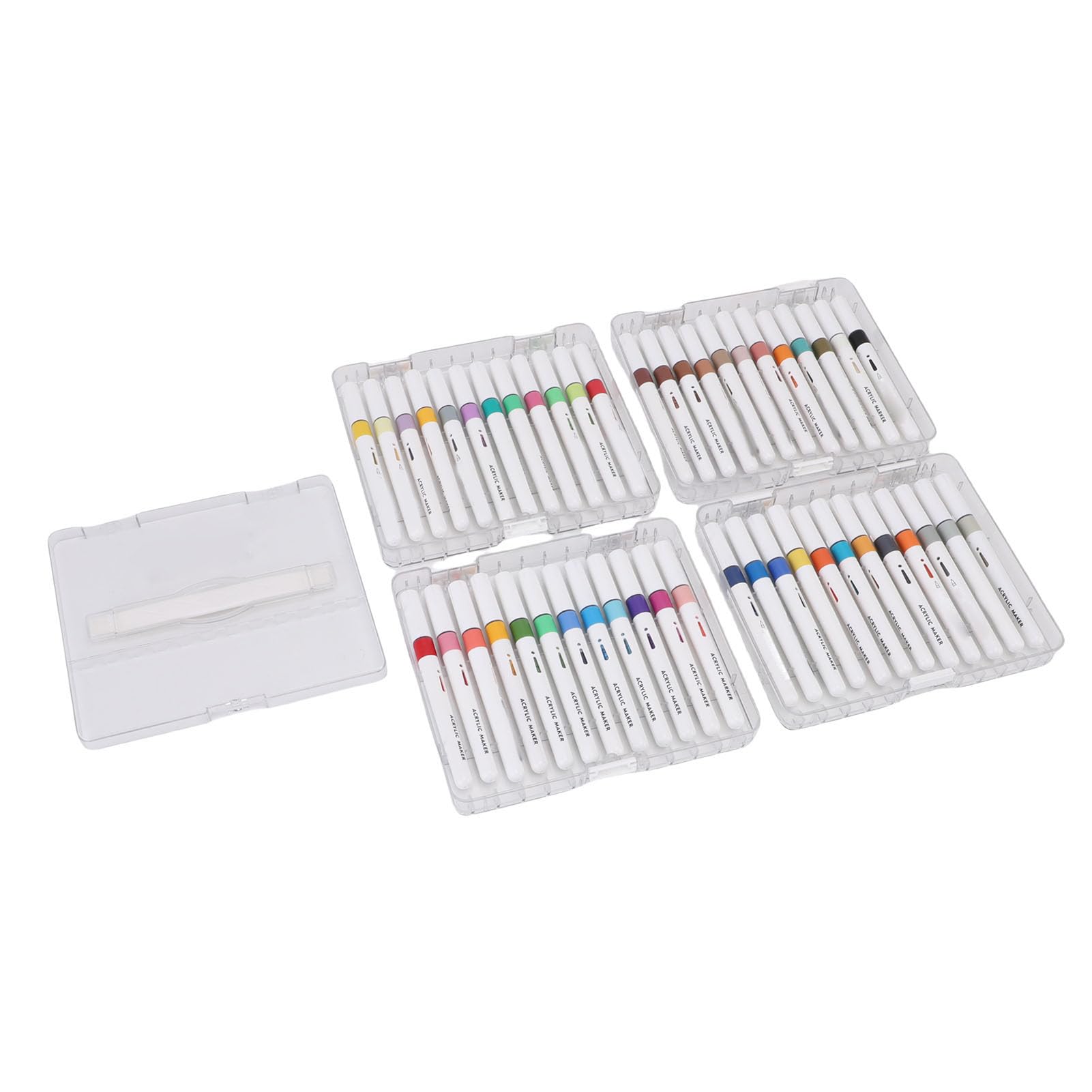 Ensemble de Marqueurs de Peinture Acrylique Premium 48 Couleurs Stylos Liquides Directs pour les Projets D'artisanat en Bois de Verre de Roche