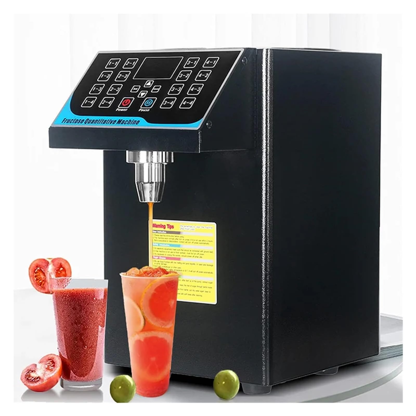 Syrup Machine, for Commercial 350W 7L Sugar Cooking Equipment Automatic Bubble Tea Shop Motor Quantitative Syrup Fructose Dispenser