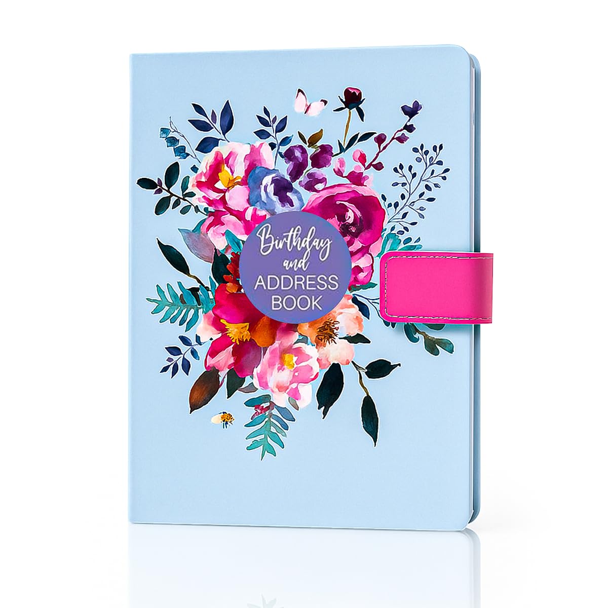 A5 Telephone Address & Birthday Book, Pastel Satin Floral Cover