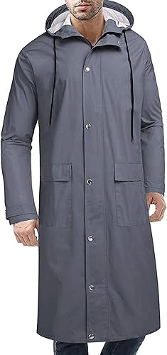 COOFANDY Chaqueta impermeable para hombre con capucha, impermeable, ligera, activa, larga