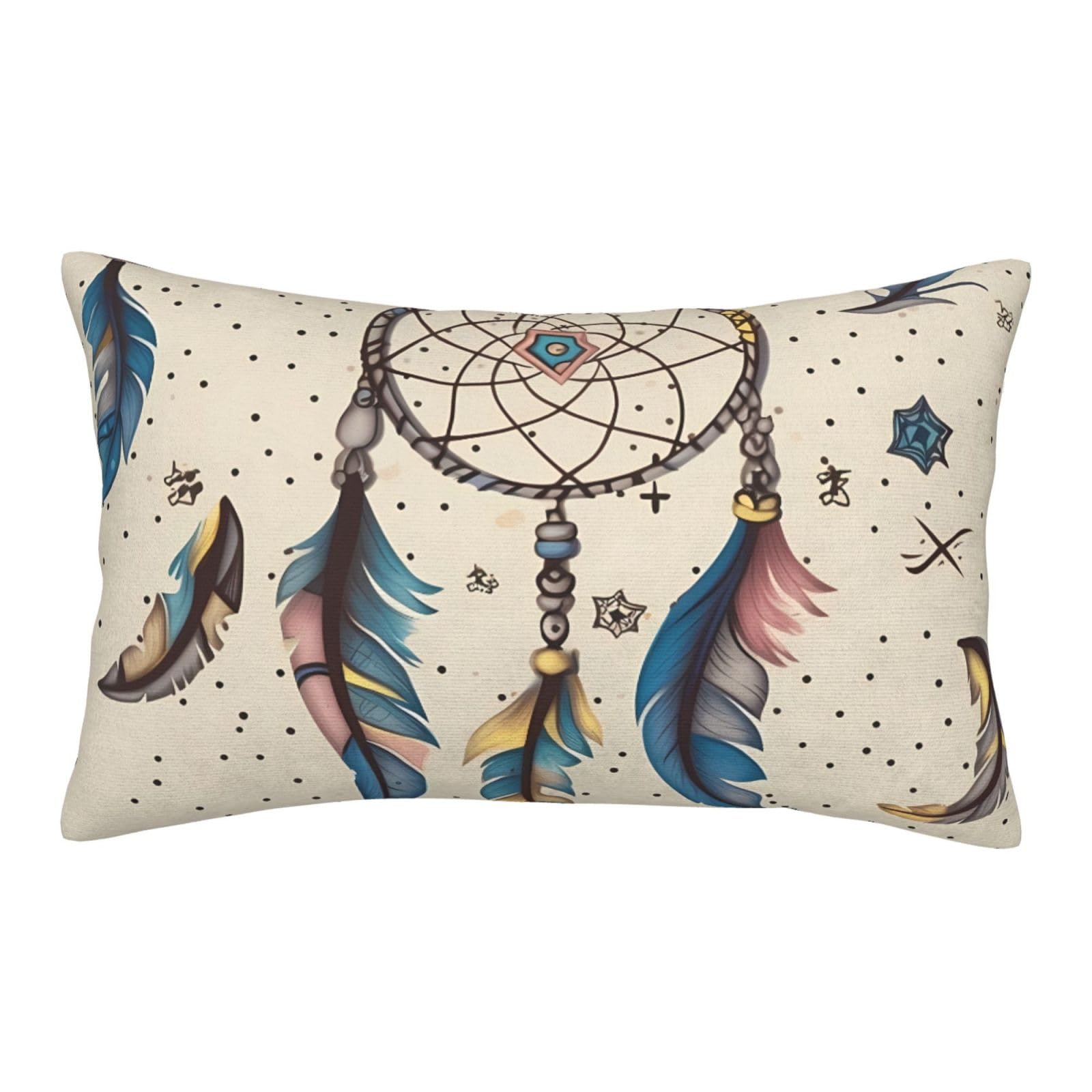 Velvet Pillowcases 20"x30" Ultra Soft Breathable Pillow Cases, Luxury Fuzzy Throw Pillow Covers with Zipper, Dream Catcher and Moon Pillow Shams All Seasons Decorative Cushion Cases for Couch