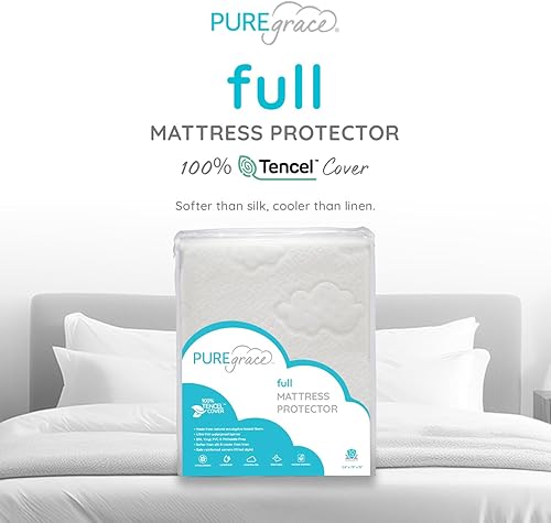 Miniatura 2 de Protector de colchón completo de eucalipto de PUREgrace  Tencel de lujo natural  resistente al agua  Almohadilla transpirable y silenciosa