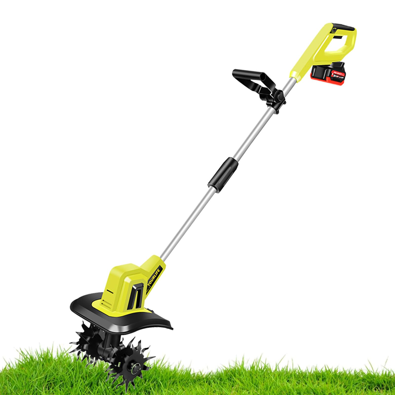 Motocultor cultivador Motoazada a batería - Cultivadora de jardín, Profundidad de Trabajo de 25cm, para el aflojamiento de la Tierra y la preparación del Suelo,TL-04