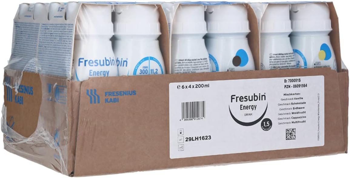 Kabi Fresubin Energy Drink, Mixed case of 6 Bottles, 6 x 4 x 200 ml, 1 case (1 x 5.5 kg)