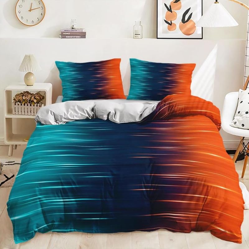 Housse de couette 140x200 anti-plis literie patchwork pour nettoyer sans effort