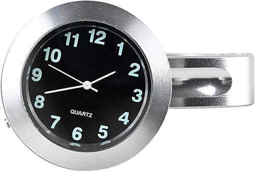 Mallofusa Aluminio universal impermeable motocicleta manillar reloj reloj digital para 78 "a 1" manillar para Yamaha Kawasaki Honda Suzuki plata