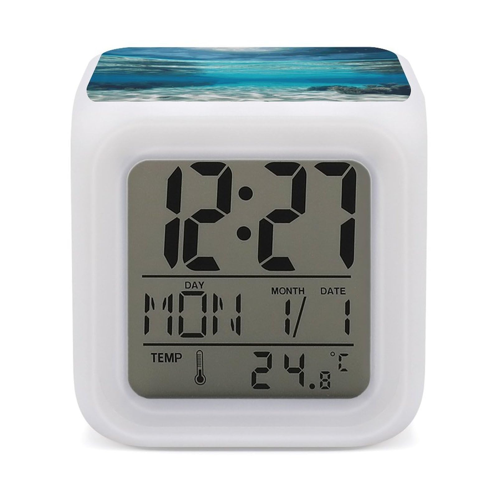 Reloj despertador con pantalla LED digital y luz nocturna de temperatura para dormitorio doméstico