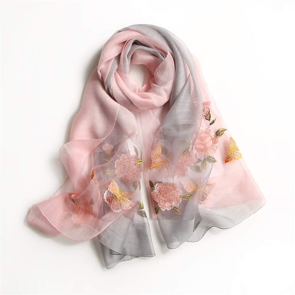 Amazon.co.jp: シフォンシアースカーフ シルクスカーフ秋ワイルド刺繍  