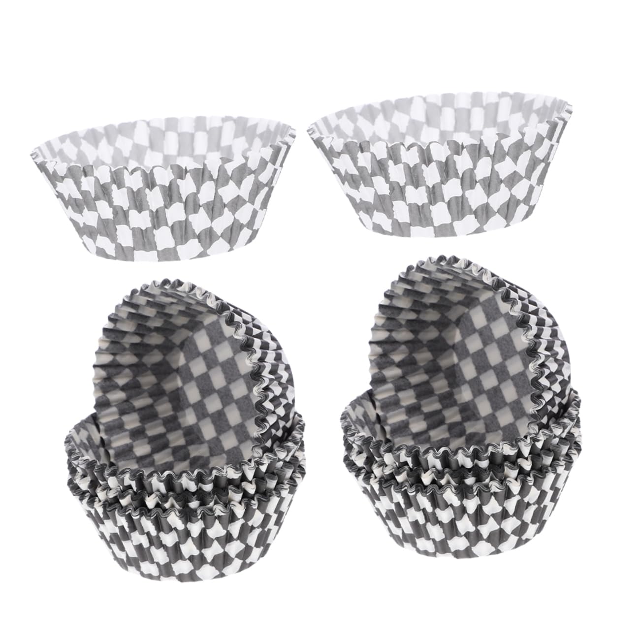 Cabilock 5 Juegos Bandeja De Pastel A Cuadros En Y Tazas De Magdalenas Moldes Para Muffins Moldes Para Pequeños Soportes Para Papel 200 Uds * 5