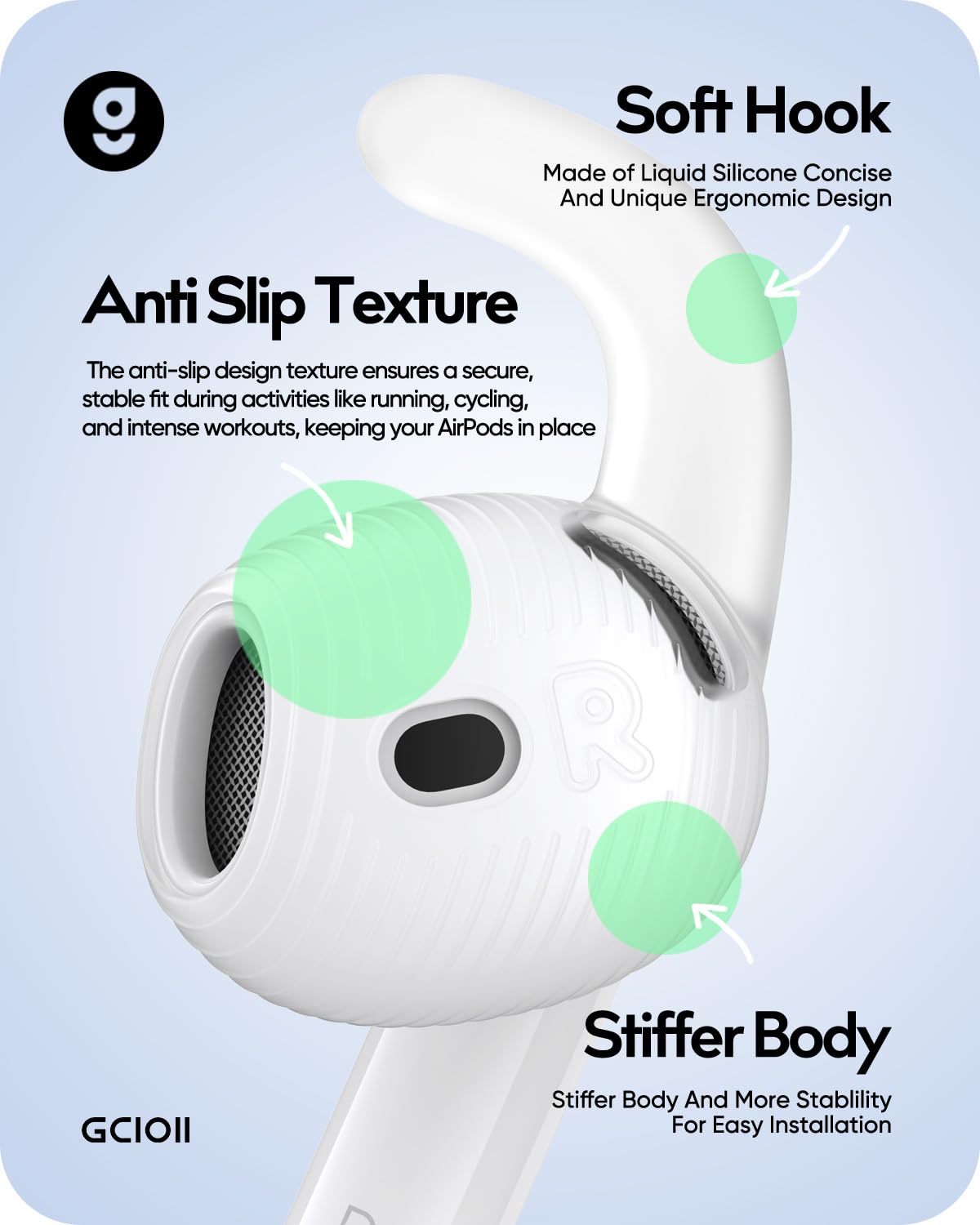 Amazon.com: Gcioii 3 Pairs for AirPods 4 Ear Hooks Covers [Added