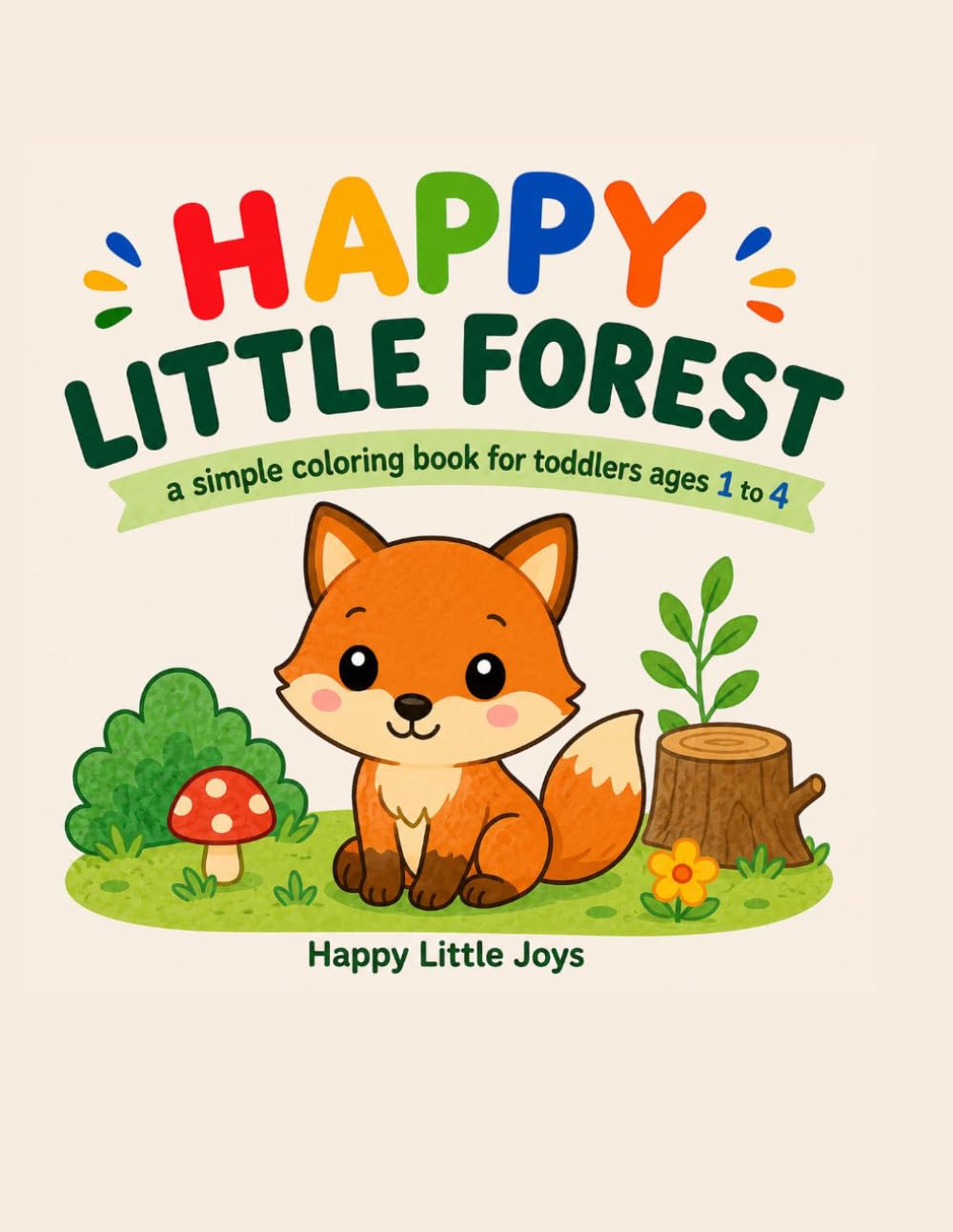 Happy Little Forest: A Simple Coloring Book for Toddlers Ages 1 to 4