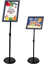 ROSSHINE A4 Poster Stand Adjustable Menu Display Stand with Aluminum Snap Frame, A4 Floor Stand Notice Sign Holder with Heavy Duty Base for Advertising Wedding Business Activities Display