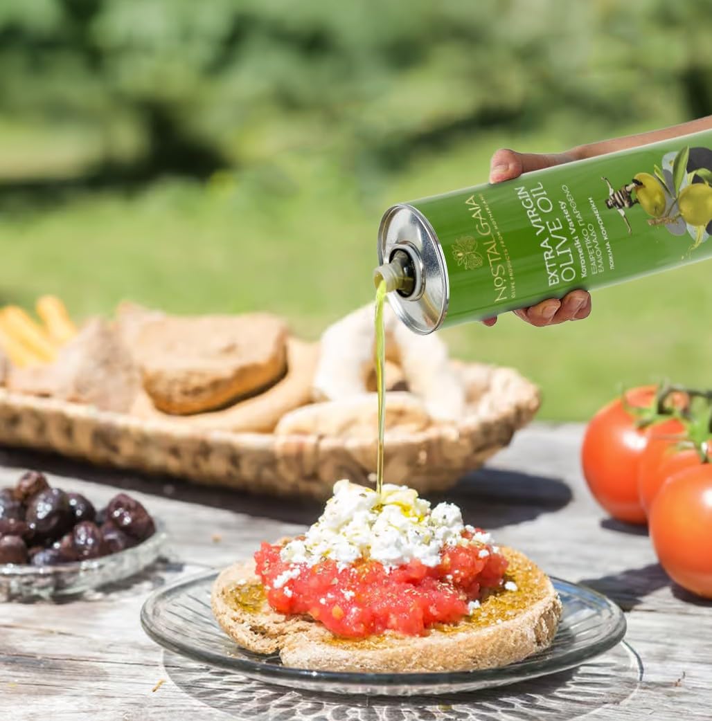 NOSTALGAIA 5 litres Huile d’olive extra vierge grecque – 100% Koroneiki, pression à froid, récolte fraîche 2025/2026, très faible acidité, huile d’olive premium, bidon 5 L