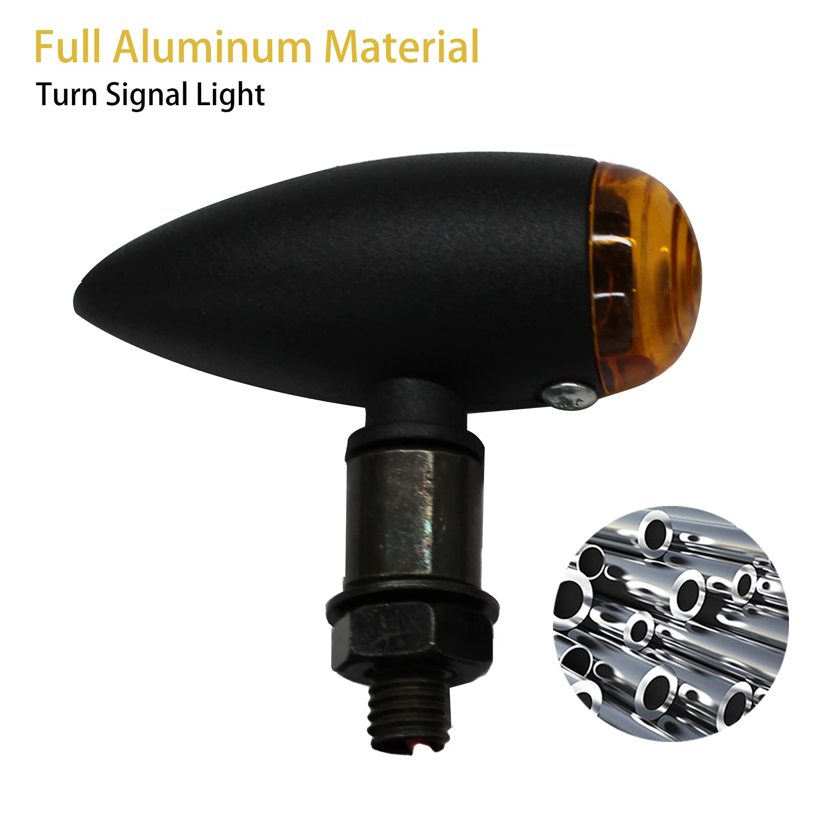 JMTBNO 2pcs Intermitentes Moto Homologados Bala Halógeno Lámpara Indicadores Señal de Giro Ámbar Luces Impermeables Universal 12V para Cruiser Chopper Cafe Racer Scooter Quad Enduro