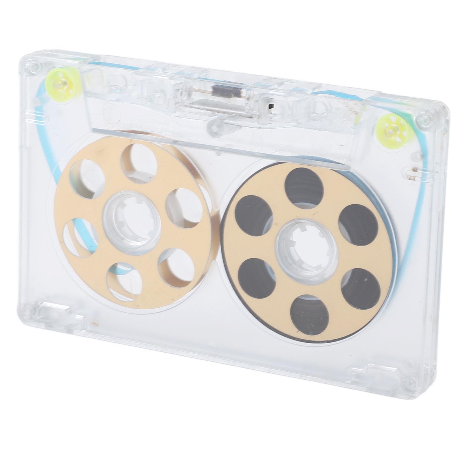 Bewinner Reel to Reel Blank Cassette Tape, Blank Cassette Tapes ABS Aluminum Alloy Transparent Low Noise DIY Homemade 46 Minute Recording Time for Recording Music (Gold)