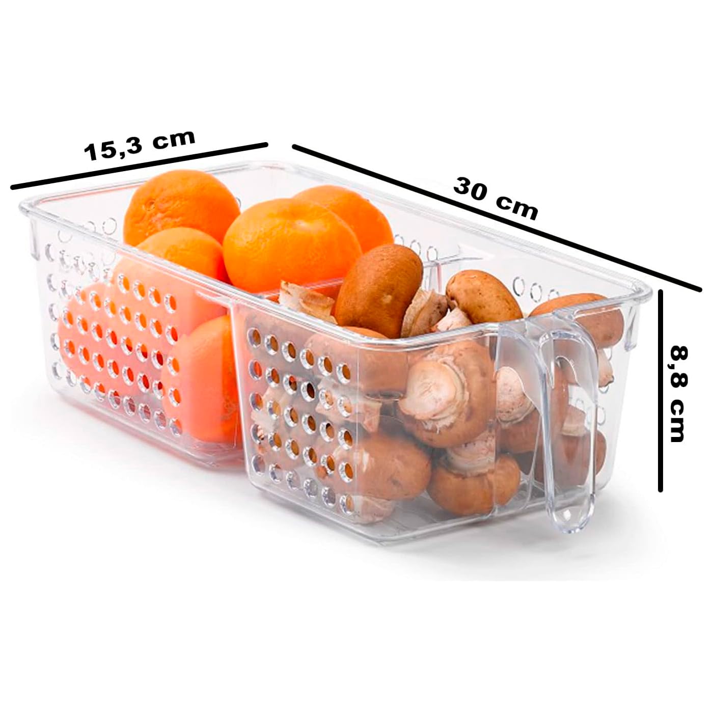 Acan Tradineur Vassoio Frigorifero con Coperchio, Plastica, Riutilizzabile, Servire Cibo, Antipasti, Made in Spagna, 4,3 litri, 35 x 27 x 6,5 cm, Trasparente