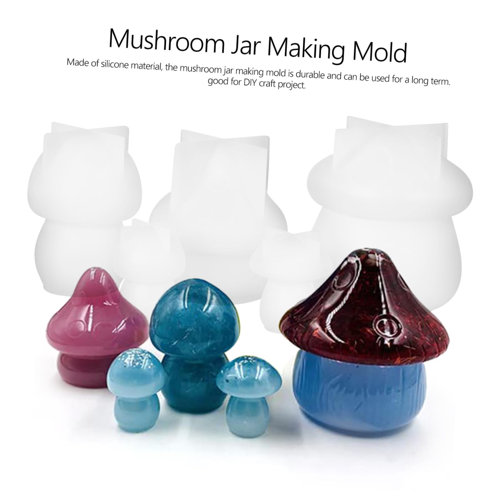 HOMSFOU 2 Set Stampo Silicone Per Barattoli Forma Fungo Mold Per Diy Resistente E Versatile Per Creazioni Artigianali E Decorazioni Per Casa 5 Pezzi*2