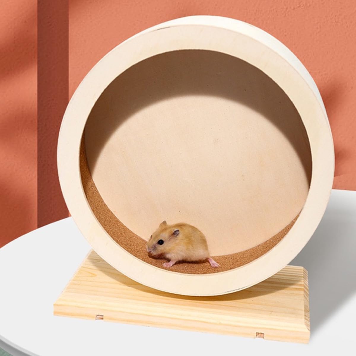 GALPADA Ruota e in per Piccoli come Cincillà Animali Domestici Porcellini Legno Silenziosa Grande Supporto Stabile, Giocattolo Esercizi e Corsa per Criceti Notturna D’india