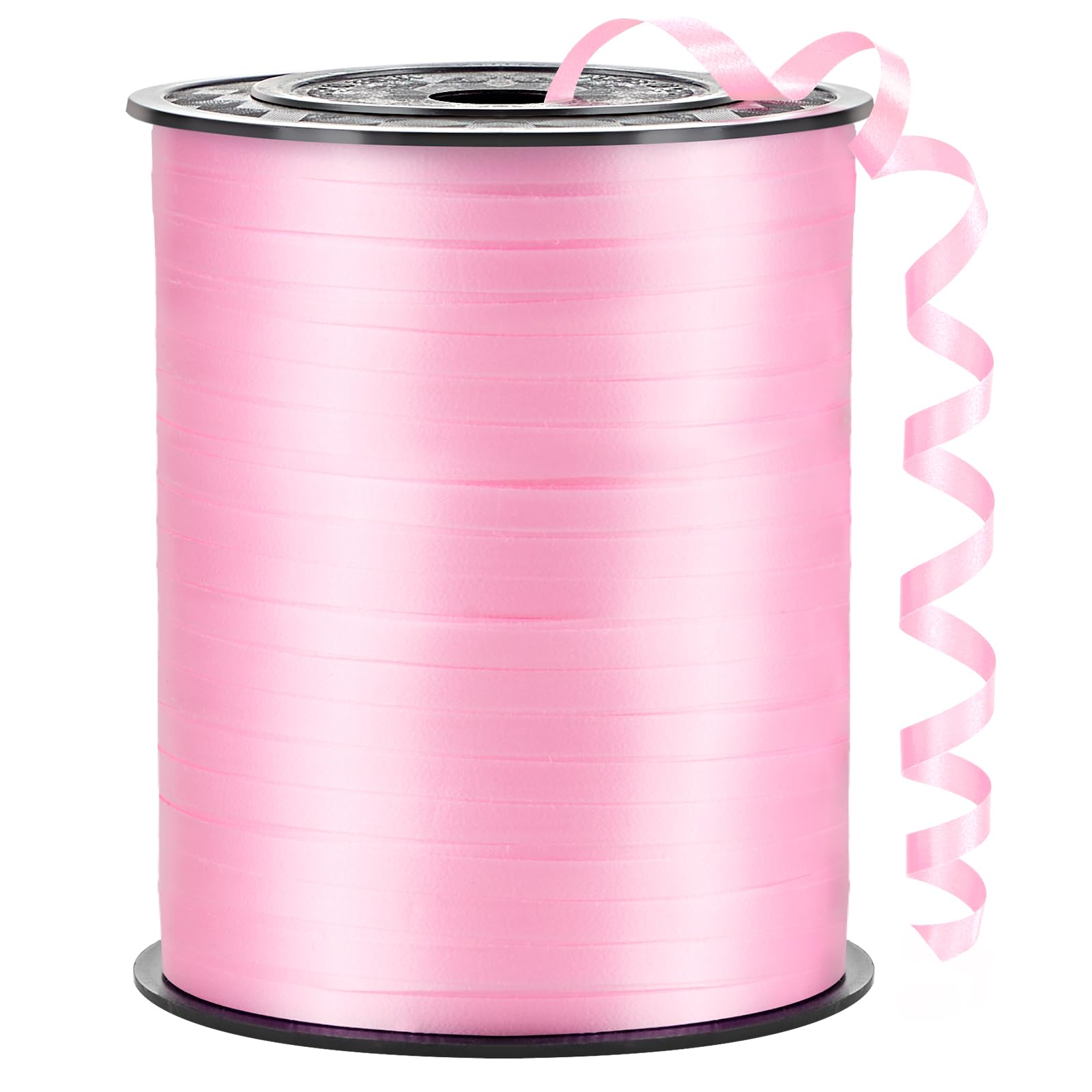 Ruban à friser rose en satin pour boucles sans chaleur
