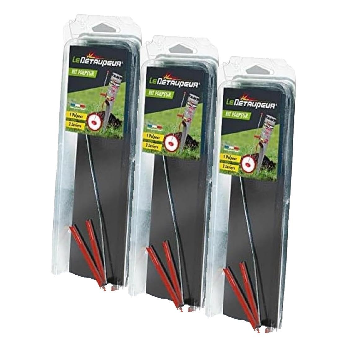DETAUPEUR Kit SAV 2 Tiges + 1 Palpeur Taupes et Pieges Anti Campagnols Utilisable sous la Pluie Armement en Toute Sécurité, Système Exclusif KITSAV (Lot de 3)