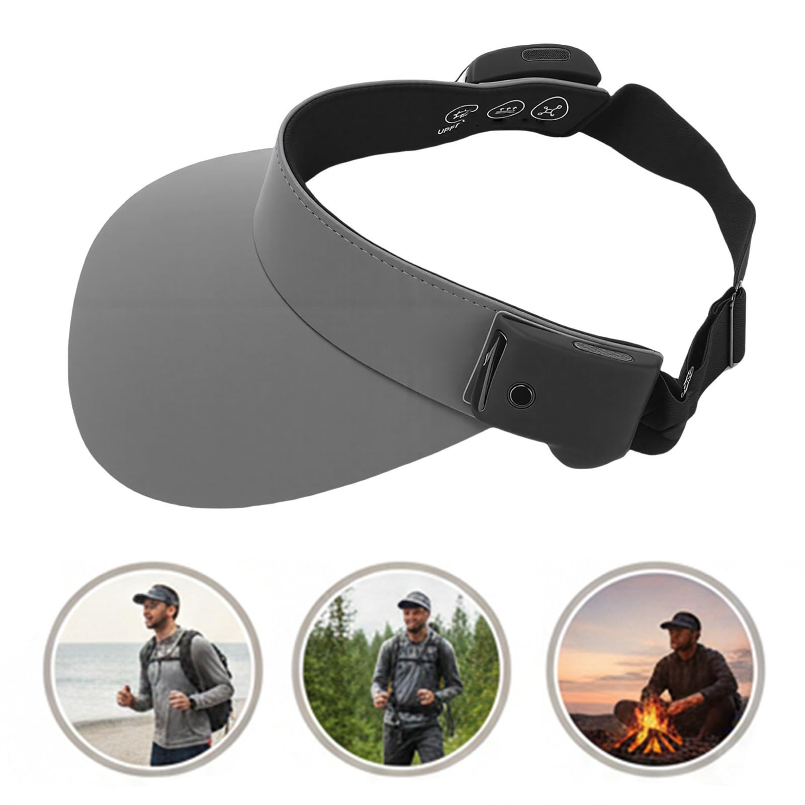 Zunate Casque Bluetooth Chapeau Soleil pour Sport Extérieur