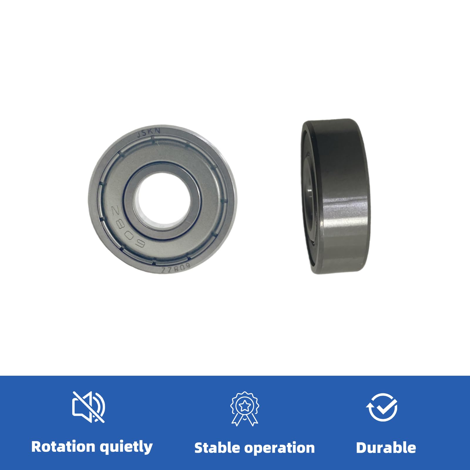 Lot de 20 roulements à billes 608ZZ - 8 x 22 x 7 mm - Bimétalliques scellés - Micro rainure profonde - Convient pour les rouleaux de skateboard, imprimantes 3D, etc