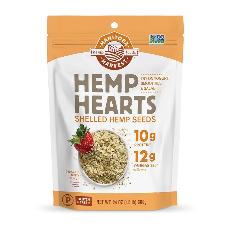 Manitoba Harvest Hemp Hearts, Shelled Hemp Seeds - 24oz - 10g Plant Protein & 12g Omega 3 & 6 per Serving