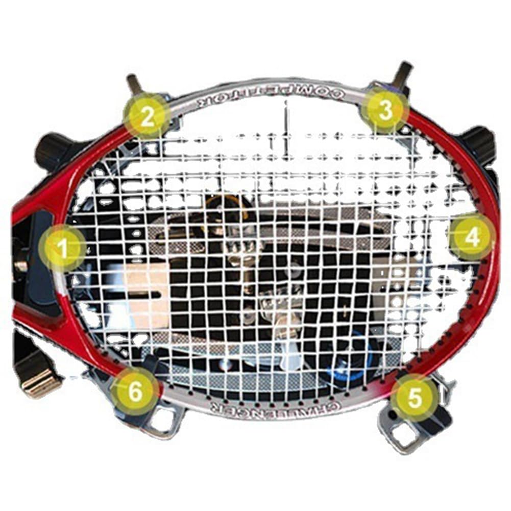 Incordatrice per Racchette a Manovella, Incordatrice da Tavolo a Manovella, con Disco Ruotabile a 360°, Display a Doppia Scala kg/LB, per Racchetta da Badminton E Racchetta da Tennis