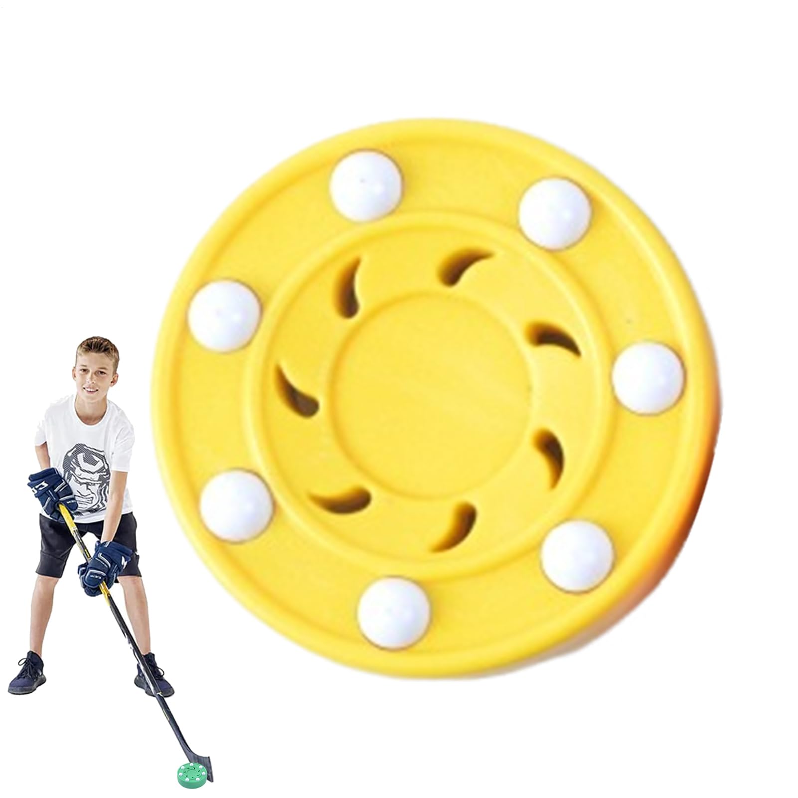 PUCK HOCKEY, PUCK HOCKEY interno - Street Hockey Balls - Attrezzatura da allenamento sportivo multifunzionale Equipaggiamento a prova di interni a base di interni per interni ed esterni