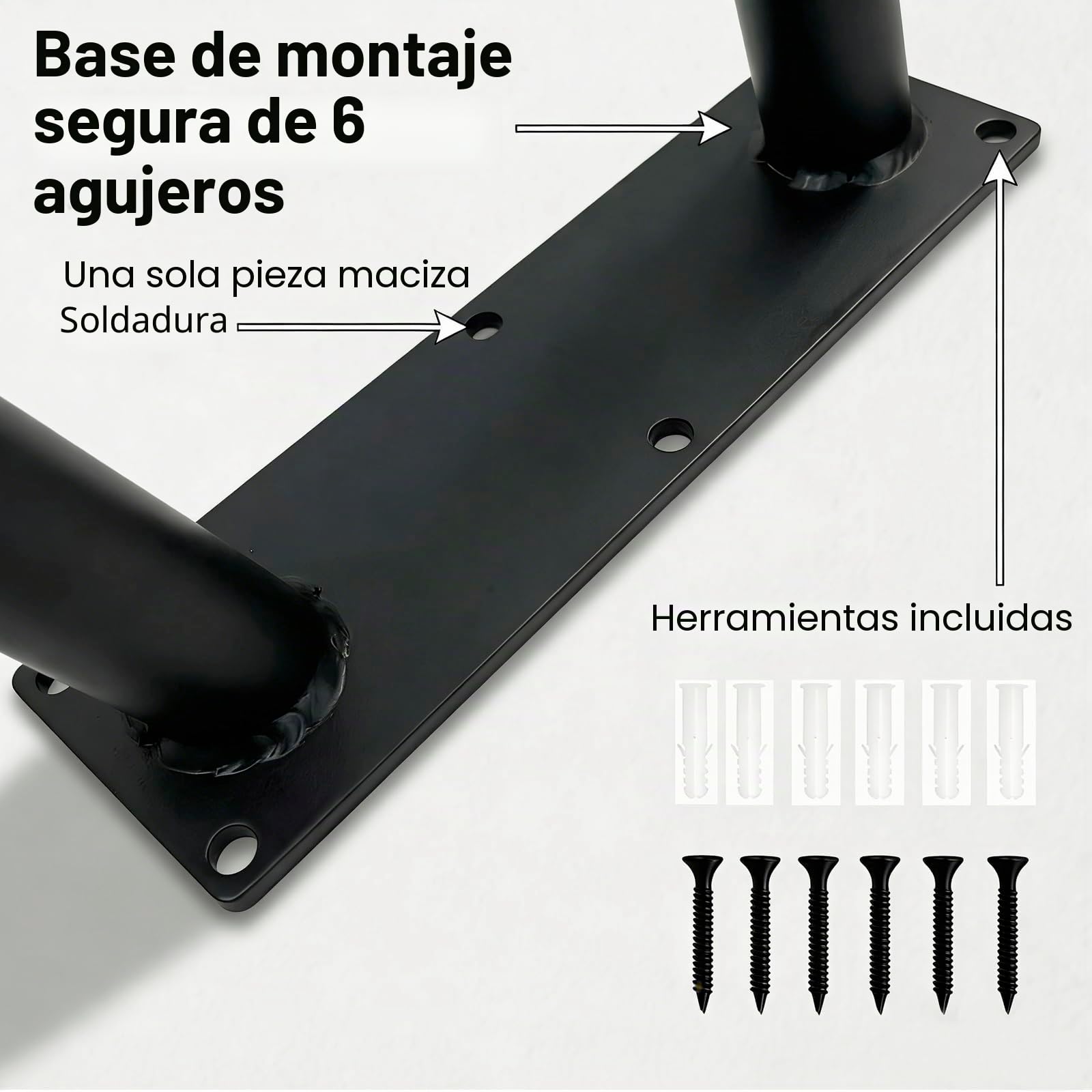 Pasamanos de escalera tipo U, pasamanos para exteriores, instalación montada en la pared, adecuado para 1-2 escalones, baño, proporciona comodidad para la seguridad familiar (longitud 18