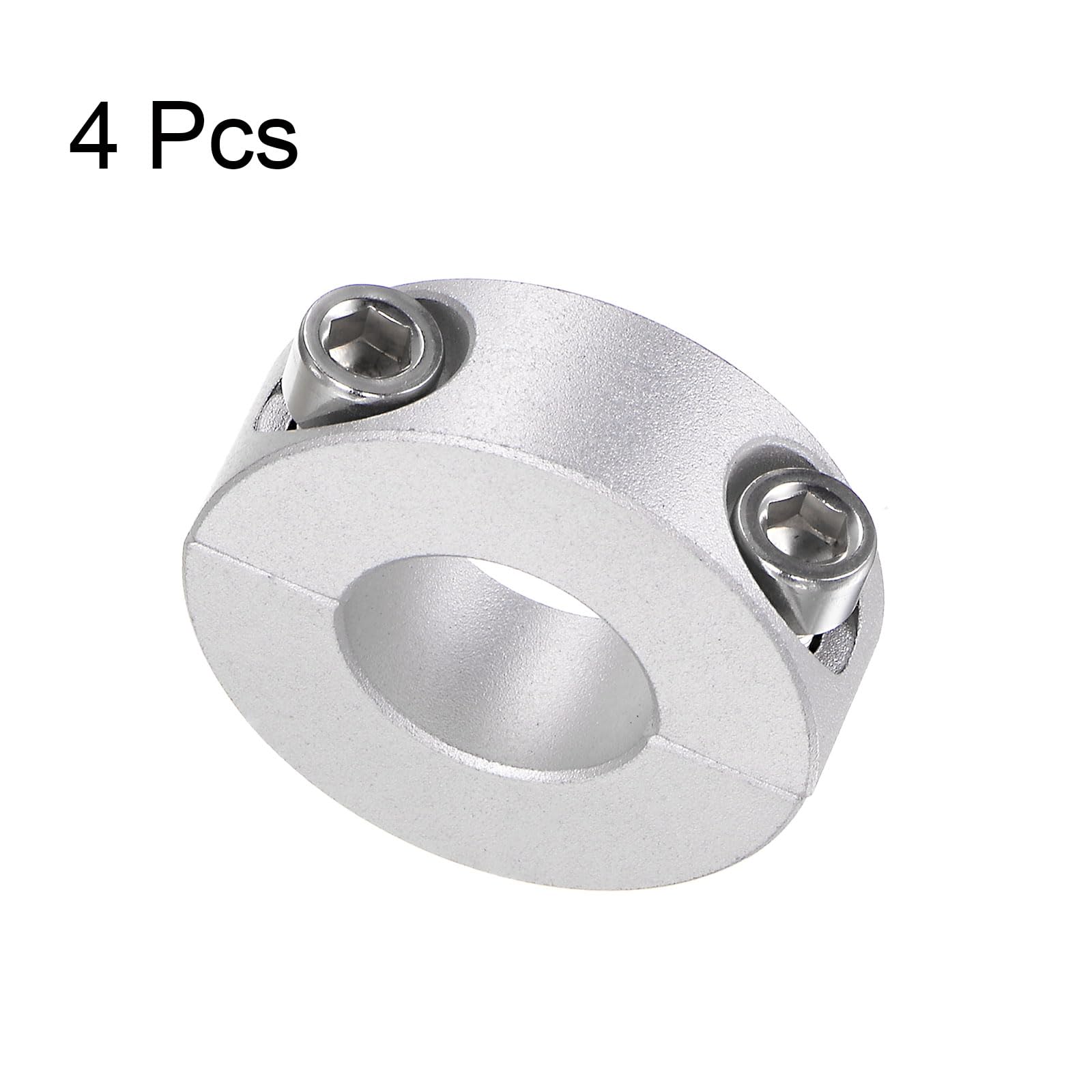 QUARKZMAN 4uds Doble Dividido Collar Eje para Eje 17mm Tornillos Abrazaderas Colocar Collares, 35mm OD, 12mm Ancho, para Topes, Posición, Sujeción Poleas Temporalizadoras, Anodización
