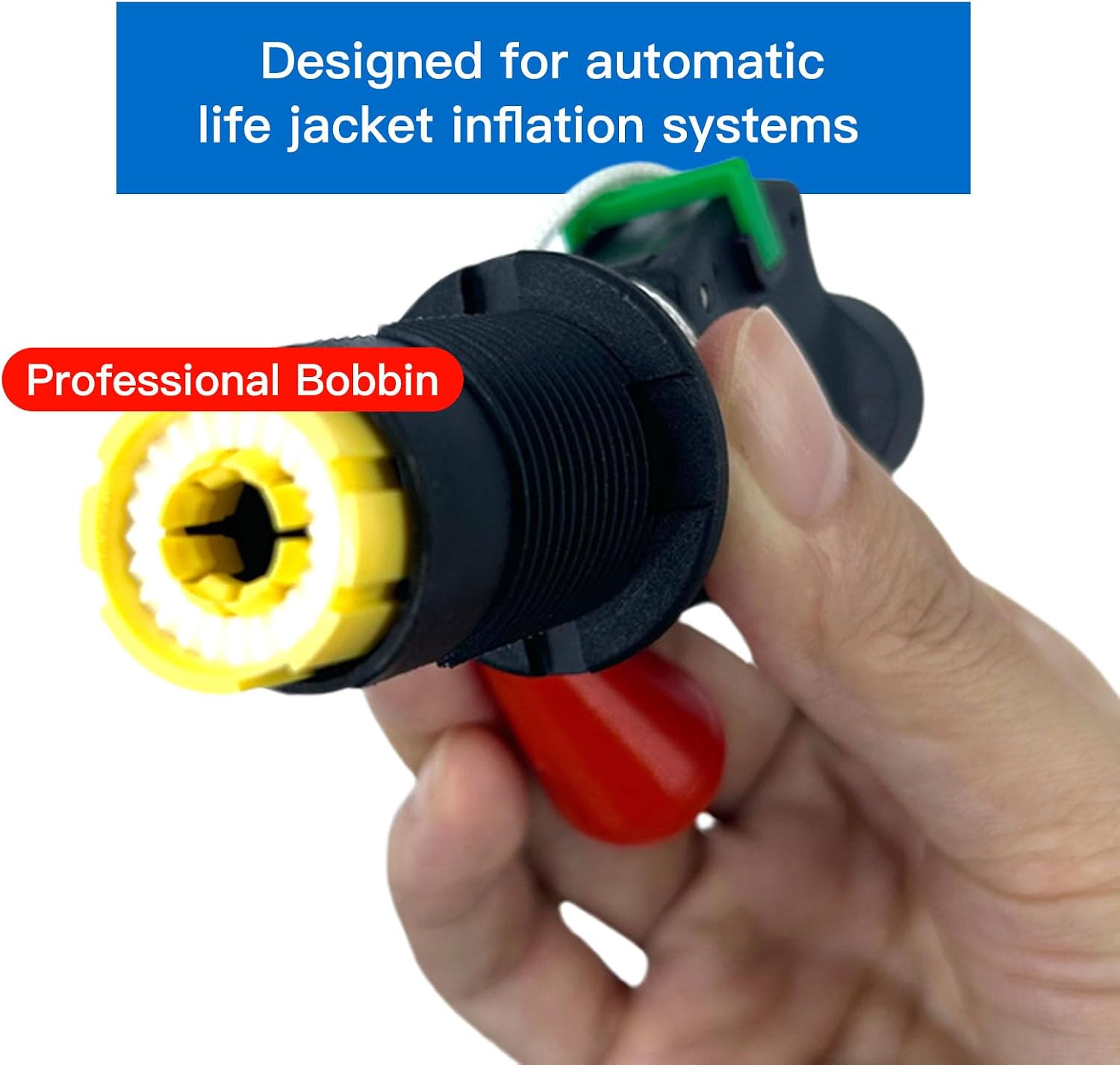 3PCS Inflatable Life Jacket Yellow Bobbin Replacement, Portable Life Vest Belt Bobbins Replacement Work with Automatic Inflator Device