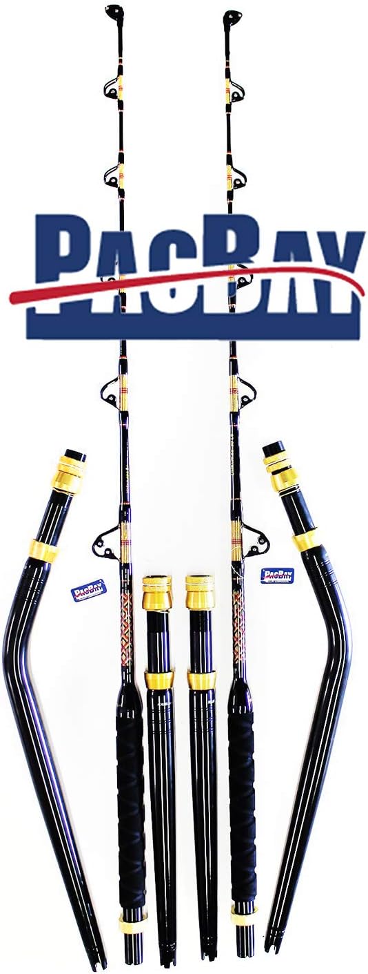 Xcaliber Marine Pair of PRO Tournament Series 6' 30-50 lb Saltwater TROLLING RODS Includes Bent and Straight Butt