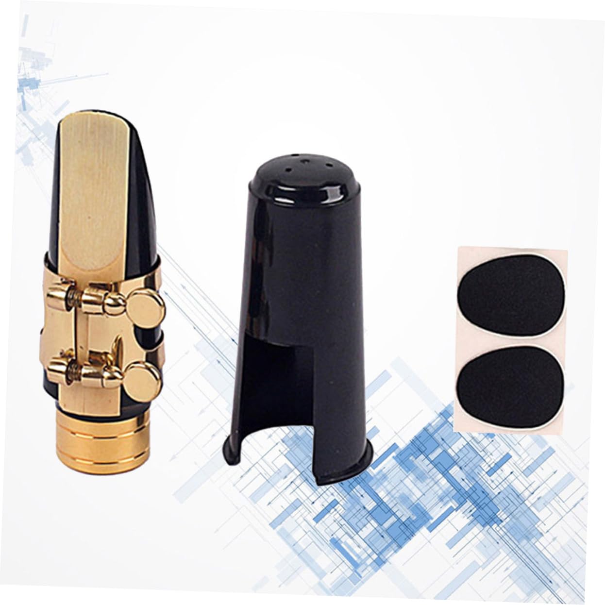 VICASKY Sassofono Contralto con Fibbia ad Anello in Rame Toppe per Ance Cuscinetti e Cappuccio Oro e Nero Include Ricambio Ancia e Cuscinetto per Migliorare Esecuzione