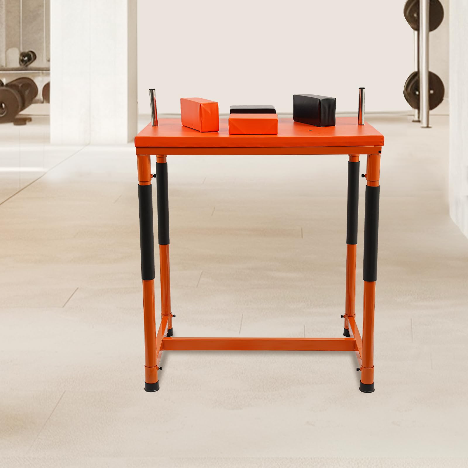 Arm Wrestling Table - Tavolo da braccio professionale per allenamento e competizione, supporto antiscivolo, struttura in acciaio stabile, imbottitura ergonomica, per atleti e club - arancione
