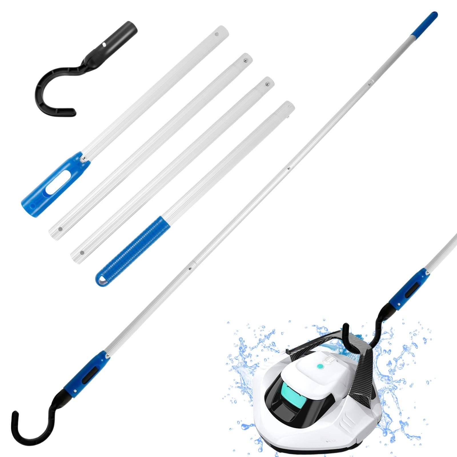 Crochet Robot Nettoyage Piscine Barre Télescopique Robot Piscine 175cm - Accessoire Nettoyage Piscine Robot De Piscine Sans Fil