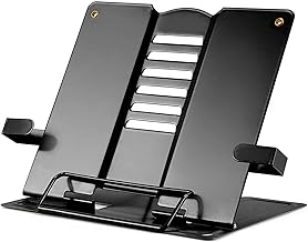 KRENZ Portable Metal Book Stand Holder Cookbook Holder Book Stand for Reading Book Adjustable Book Holder Use for Student Book Stand & Holder for Reading Study Ideal for Cookbook Textbook Sheet Music