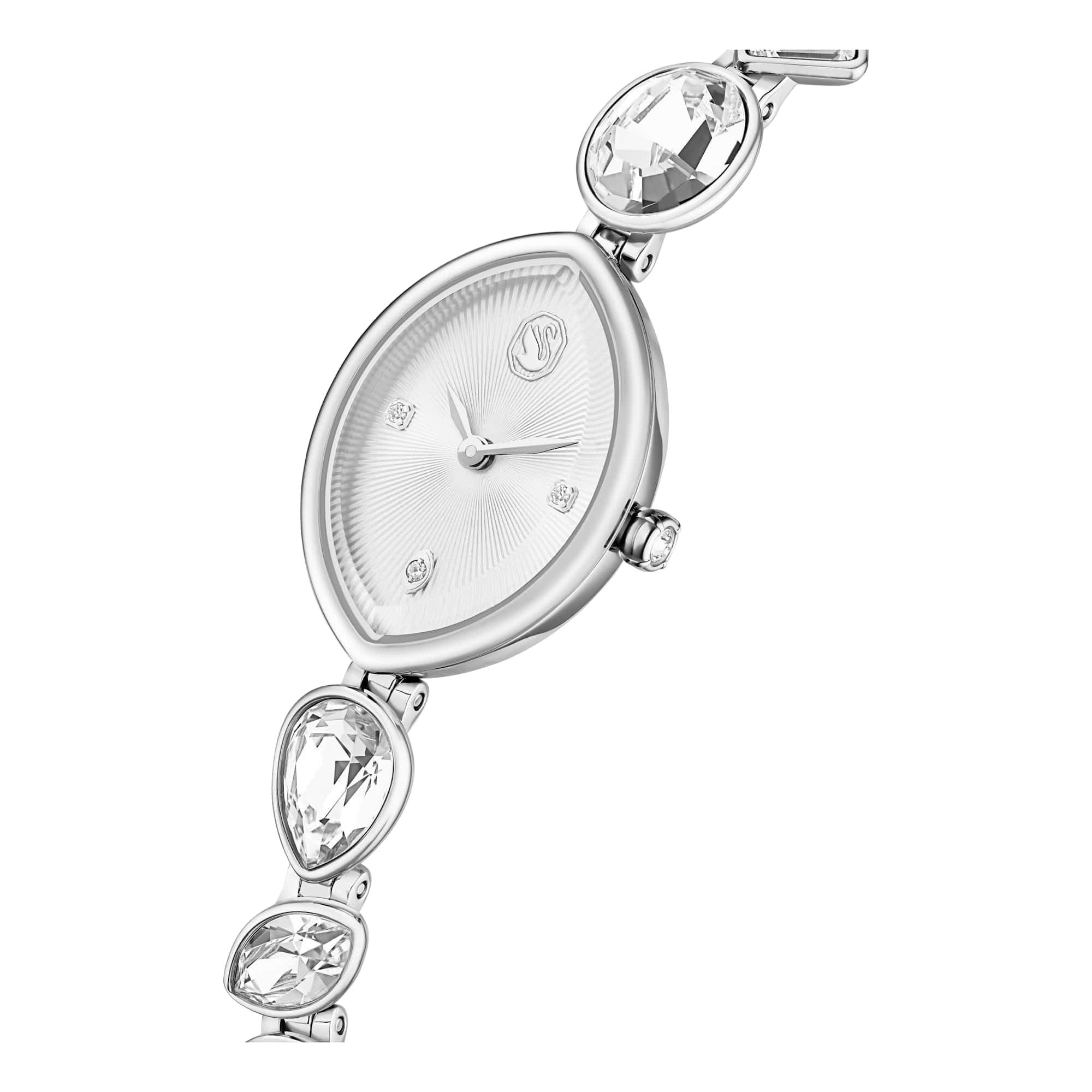 Swarovski Reloj Gema, Pulsera de Cristal, Tono Plateado, Acero Inoxidable
