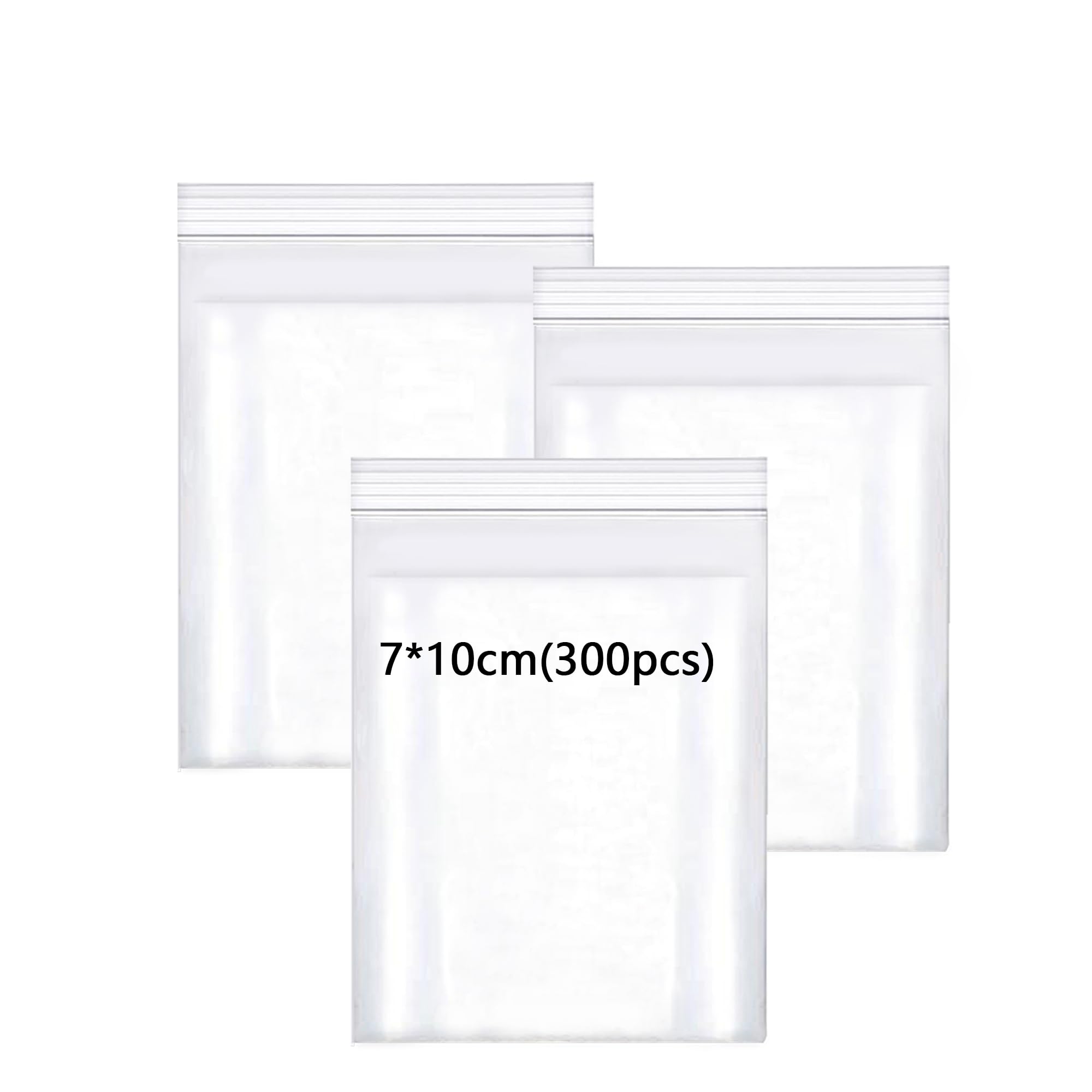 huruirui Small Plastic Bags Resealable Plastic Bags 7X10cm Grip Seal Bag Suitable for Kitchen Biscuits Nuts Jewelry Packaging Sealed Storage Pouches Mini Seal Bag 300pcs